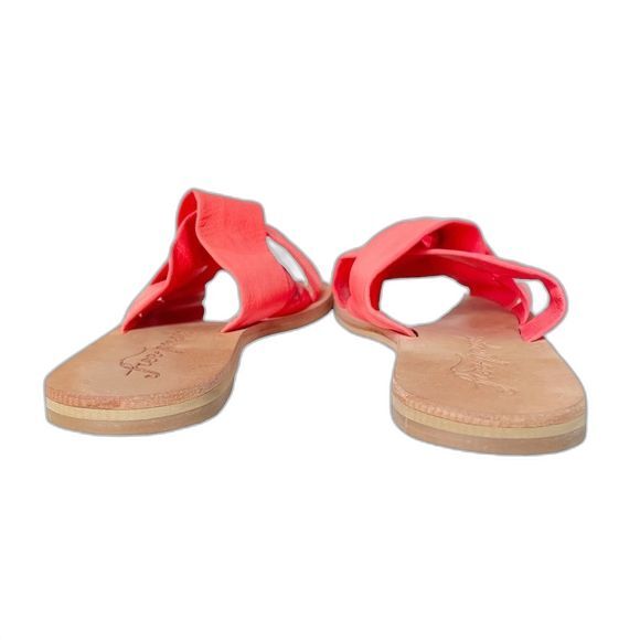 Free People Sandal Rio Vista Neon Coral Slide Leather Sandals Womens Size 36 | 6 - Picture 7 of 9